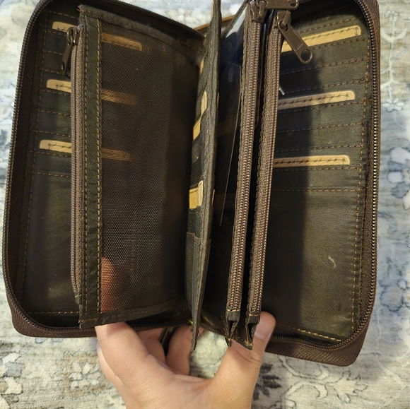 Cowhide Wallet with Leather Trim - Picture 3 of 11